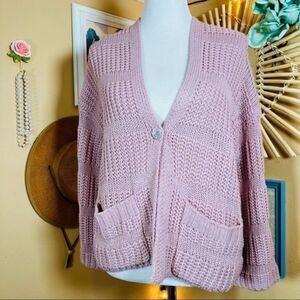 JOSEPH A. Nordstrom $78 Lilac Knit Button Pockets Cardigan - Women’s Small